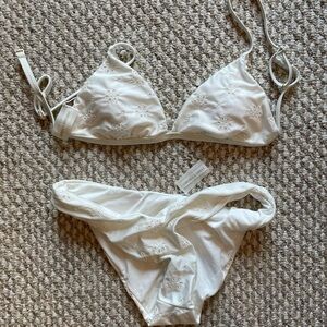 White Floral Bikini Set